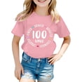 thumbnail image 2 of School Uniform Tshirts Kids Print Crewneck T Shirt Short Sleeve School Comfort Top Girls T Shirts Pink 10-11 Years, 2 of 4