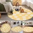 thumbnail image 5 of White Yellow Daisy Round Area Rug 7 FT, Non Slip Living Room Area Carpet, Spring Summer Floral Botanical Washable Soft Circular Rug Non-Shedding Floor Carpet for Bedside Office Play Room Classroom, 5 of 9