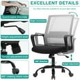 thumbnail image 6 of BestOffice Mesh Lumbar Support Indoor Swivel Ergonomic Office Chair, Gray, 6 of 6