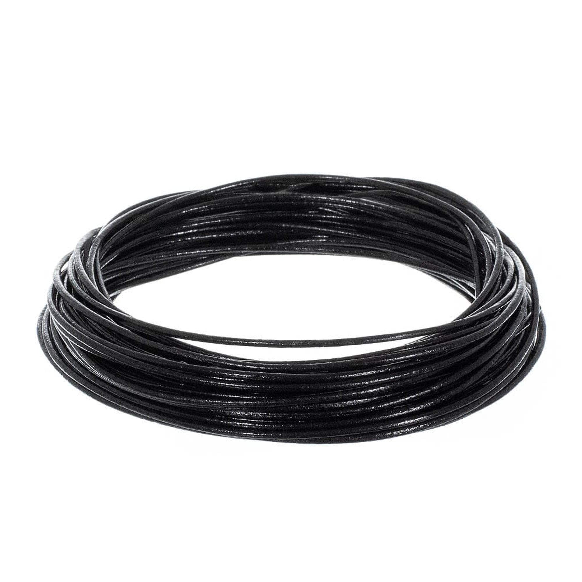Craft County 1.5MM Round Leather Cord – 5, 10, 25 or 50 Yards or 328 feet – Various Colors