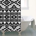 thumbnail image 5 of Small Stall Narrow Shower Curtain 36"W x 72"L – Tropical Bohemian Leaves, Mid-Century Abstract Boho Botanical Bathroom Decor, Vintage Floral Palm Leaf Pattern, Rustic Tribal Folk Style, 5 of 5