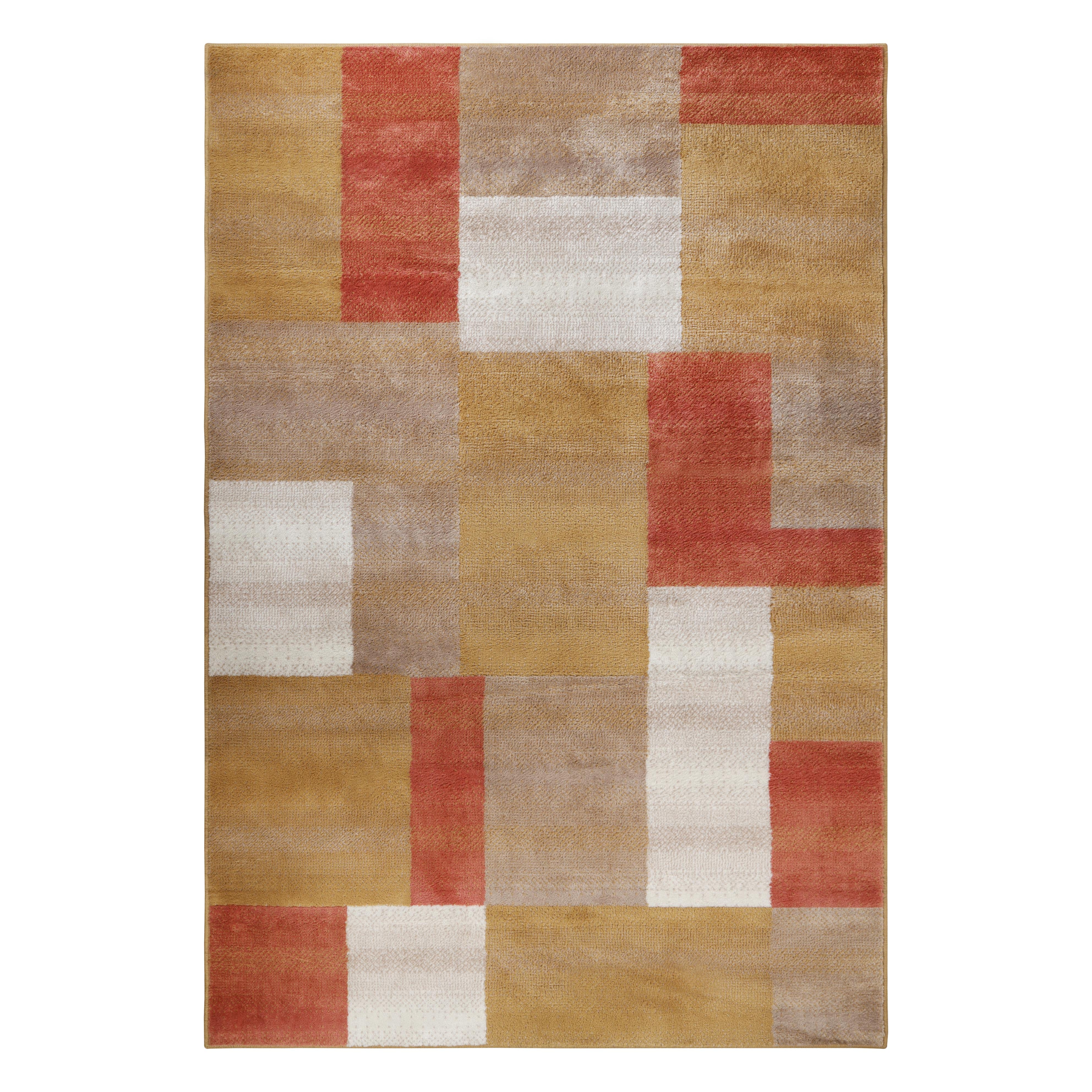 Superior Modern Geometric Fire Retardant and Anti-Static Indoor Area Rug, 5'x8', Ginger