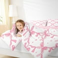thumbnail image 4 of Manfei Dreamy Pink Bowknot Full Size Comforter Sets, Cartoon Stars Print Bedding Comforter Set, Teens Kids Child Reversible Bedding Sets, Breathable Home Decor, 3pcs, 4 of 8
