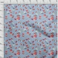 thumbnail image 3 of oneOone Silk Tabby Dusty Blue Fabric Flower & Leaves Watercolor Dress Material Fabric Print Fabric By The Yard 42 Inch Wide, 3 of 4