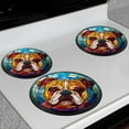 thumbnail image 7 of Electric Stove Burner Covers,4 Pcs Round Gas Burner Cover,8 and 10 Inch,the face of English Bulldog, 7 of 7