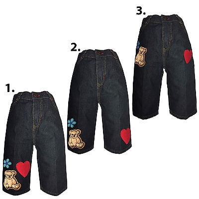 

Kaylee Firefly Infant Baby Girl Toddler Denim Woven Jeans with Teddy Bear 12M-3T