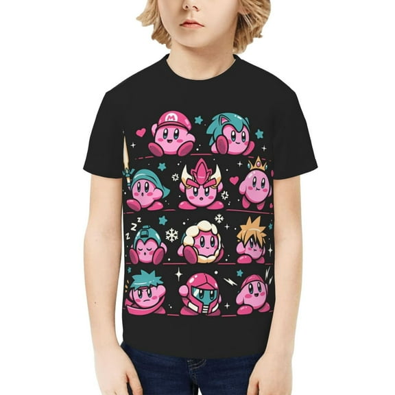 Kirby Kids T-Shirt 3d Printed Graphic T-Shirts Boys And Girls Short Sleeve Shirts For Youth Kids X-Small