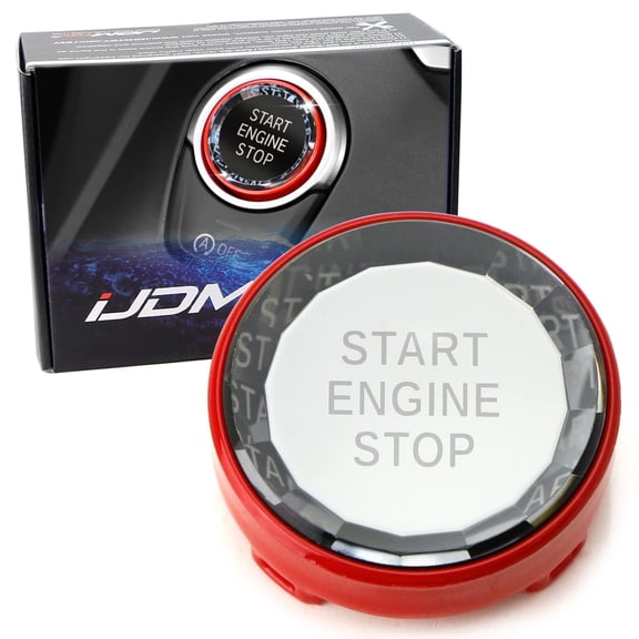 Crystal Diamond Reflective Engine Push Start Button w/Red Trim For BMW Exx Chassis Code 3 5 6 7 Series, X1 X3 X5 X6 Z4