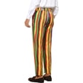 thumbnail image 3 of INSPIRE CHIC Pantalon pour Homme à Rayures Colorées Audacieuses Coupe Régulière devant Plat Pantalon Habillé 32 Multicolore, 3 of 5
