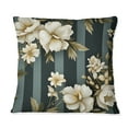 thumbnail image 3 of Designart "Dreamy Floral Dreamscape in Classic Elegance Stripes" Striped Printed Throw Pillow, 3 of 5
