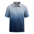 thumbnail image 5 of Men's Shirts Solid Color Pique Knit Slim Fit Polo Shirt Short Sleeve Golf Shirts for Men Business Casual Shirts Blue XL, 5 of 6