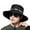 Black, variant on Men Outdoor Hat Sunscreen Wide Brim Flat Top Round Letter Print Anti-UV Windproof Strap Hollow Out Men Fisherman Hat Headwear