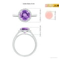 thumbnail image 4 of ANGARA Natural Round 1.7 ct Amethyst Cathedral Ring with Diamond Halo in 14K White Gold for Women (Size-8mm) | February Birthstone, Anniversary, Jewelry Gift for Women | Natural Amethyst Ring, 4 of 8