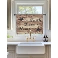 thumbnail image 3 of Sheer Curtains 54 Inch Length, Farmhouse Star Brown Semi Sheer Curtains Light Filtering Window Treatment, Retro Branches Berry Wooden Grain Privacy Voile Drapes for Living Room Bedroom 52x54 Inch, 3 of 7