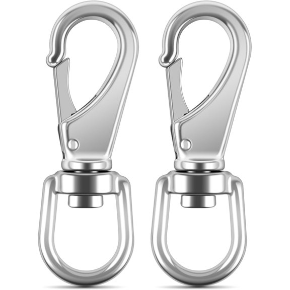Flag Clips for Flagpole Stainless Steel 3.5 Inch Swivel Eye Snap Hooks-Heavy Duty Flag Pole Hardware- Marine Grade Large Bolt Snap for Diving, Boat Rope, Dog Leash, Swings