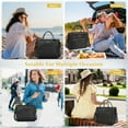thumbnail image 4 of GPED Insulated Lunch Bag, Leak Proof Lunch Box for Women/Men, Extra Large Lunch Tote Bag with Removable Shoulder Strap & Side Pockets, Reusable Lunch Bag For Work, Picnic, Camping, Beach(Black), 4 of 7