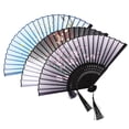 thumbnail image 2 of 3pcs Folding Hand Fan Dancing Fan with Tassel Vintage Hand Fan Chinese Style Fan for Decor Random Style, 2 of 8