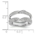 thumbnail image 7 of 14K White Gold Ring Band Wedding Diamond Round Guard, Size 9, 7 of 7
