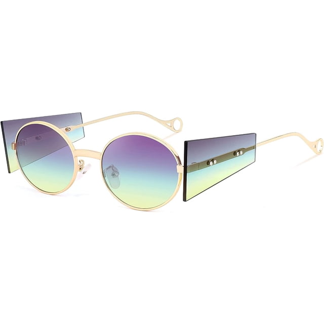 Gafas de sol ovaladas estilo punk retro de moda con protección lateral para hombre y mujer M