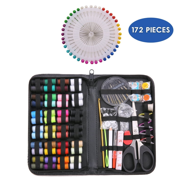 172Pcs Mini Sewing Kit Sewing Needles, Scissor Thread Repair Kit w