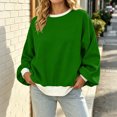 thumbnail image 6 of Color Block Sweatshirt For Women, Crewneck Puff Long Sleeve Tops, Fall Oversized Fashion Casual Pullover Shirts S-XXL, 6 of 7
