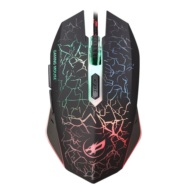 6D Optical Wired Gaming Mouse Game-level Optical Engine Colorful Breathing Light 4-gear Adjustable DPI Ergonomic