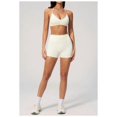 thumbnail image 2 of PISONIC Workout Sets for Women Spaghetti Straps Halter Neck Sports Bra High Waist Biker Shorts 2 Piece Gym Outfits, 2 of 7