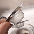 thumbnail image 4 of Filtro de fregadero de filtración intensiva, protector de drenaje antiobstrucciones de acero inoxidable pulido, colador de malla fácil de limpiar para fregaderos de cocina y baño, malla fina con, 4 of 5