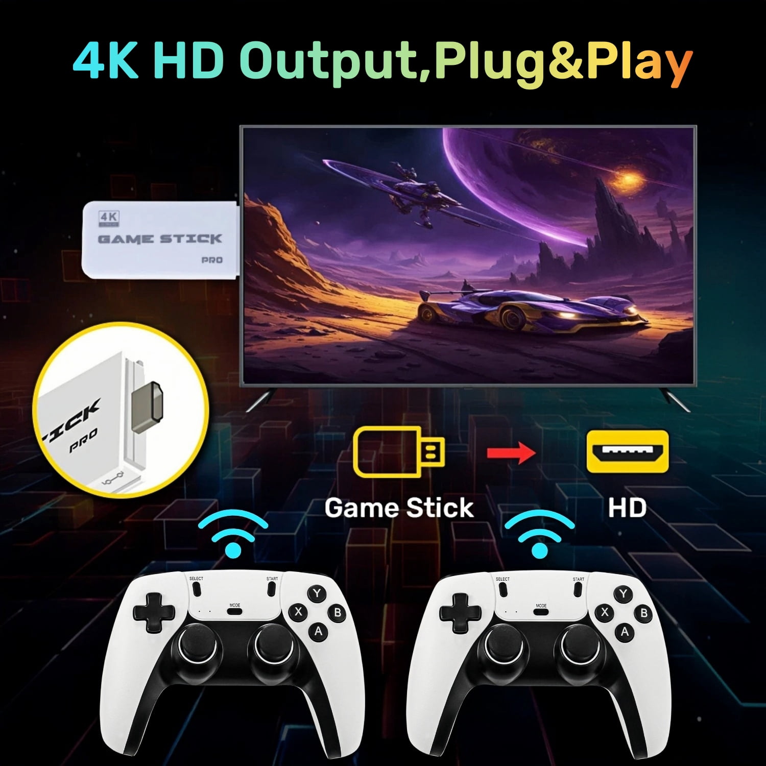 ZYTKWT M15 Video Game Console - 4K HDMI, 2.4G Wireless Controller