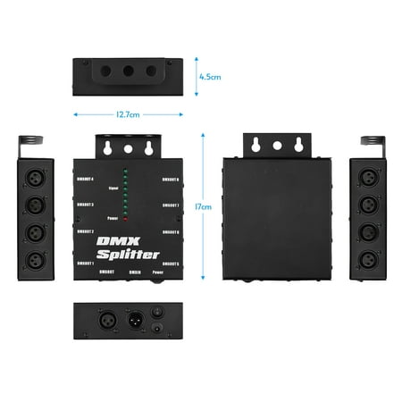 

DMX512 Optical Signal Spliter Distributor 1 Direct Input & 8 Independent Outputs for Controller Stage Console Party DJ Disco KTV Audio Amp