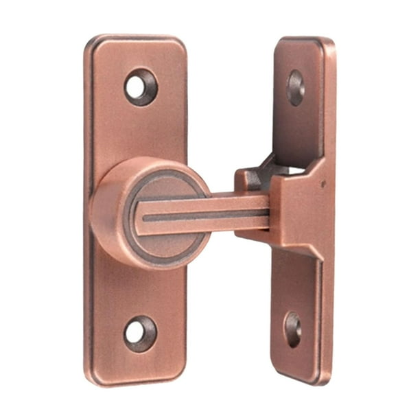 Pestillo para puerta de granero, cerradura de seguridad para el hogar, herrajes de aleación de zinc, pestillo para puerta corrediza Oro rosa de 90 grados.