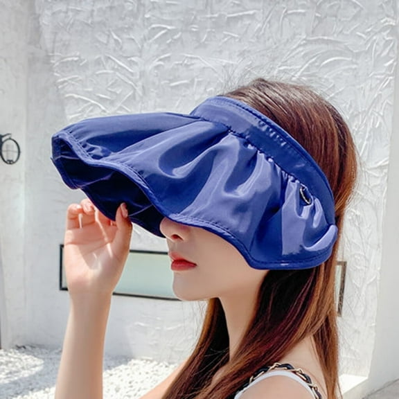 DOPI Stylish Hats Women Foldable Sun Hat Wide Large Beach Hats Shell Hat Beach UV Protection Cap