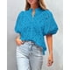 thumbnail image 4 of Camisa para Mujer PRETTYGARDEN Cuello en V con Encaje y Manga Corta XXL, 4 of 8