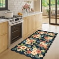 thumbnail image 2 of 2x4 Washable Runner Rugs, Non Slip Floral Print Entryway Rug with Soft Low Pile, Lightweight Mat for Living Room, Bathroom, Bedroom, Kitchen, Navy Blue, 2 of 9