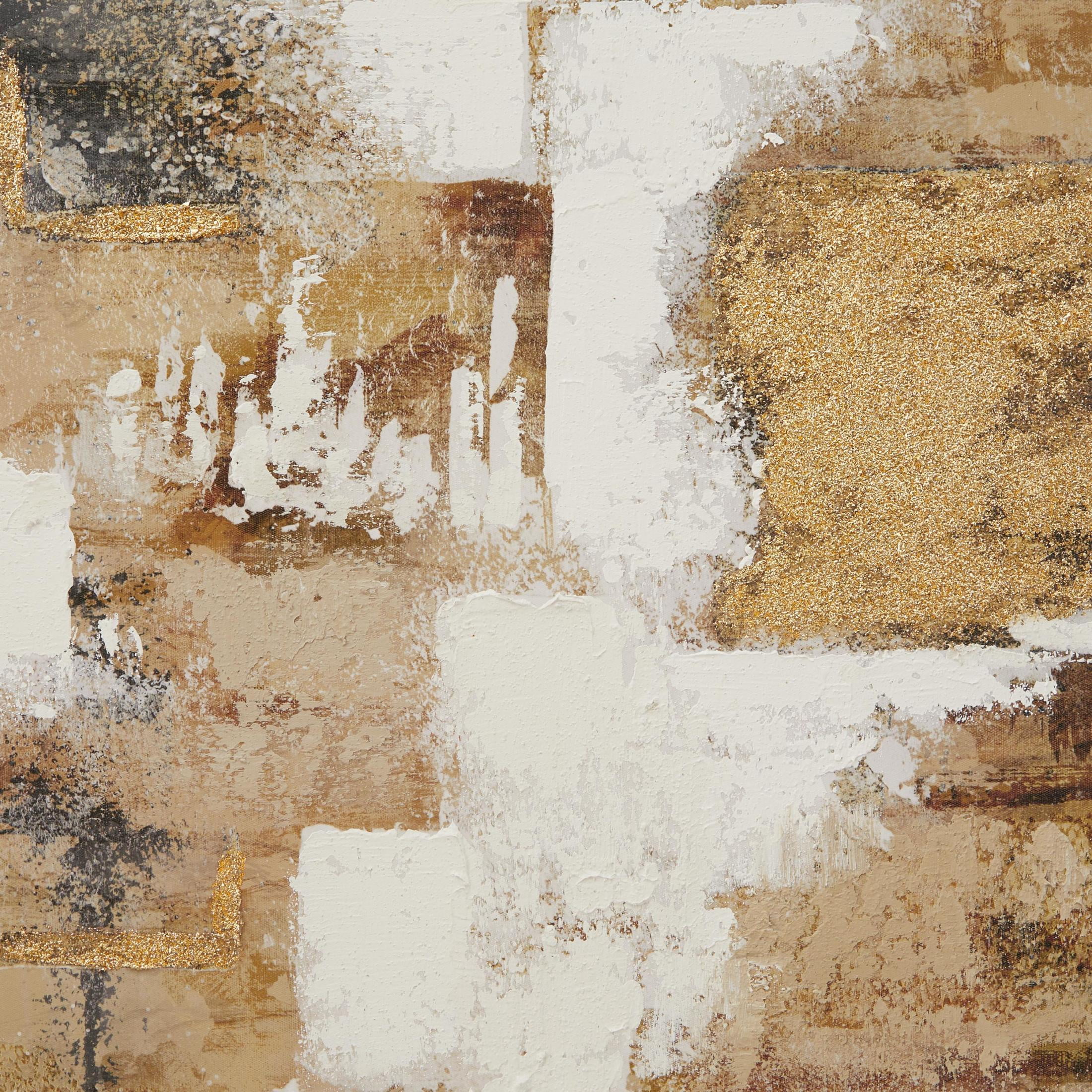 36" x 47" Textured Abstract Framed Wall Art with Gold Foil Details, by CosmoLiving by Cosmopolitan