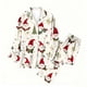 thumbnail image 4 of Puyaiuu Women 2 Piece Christmas Satin Pajama Set Cute Print Long Shirt Loose Shorts Matching Set Loungewear Gift, 4 of 5