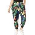 thumbnail image 6 of Agnes Orinda Women's Plus Size Tropical Floral Elastic Waist Jogger Casual Pants, 6 of 7