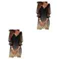 thumbnail image 4 of Vestido corto Qarigey de manga larga para mujer Rosa Dorado Negro S M L XL XXL 3XL 4XL 5XL, 4 of 6