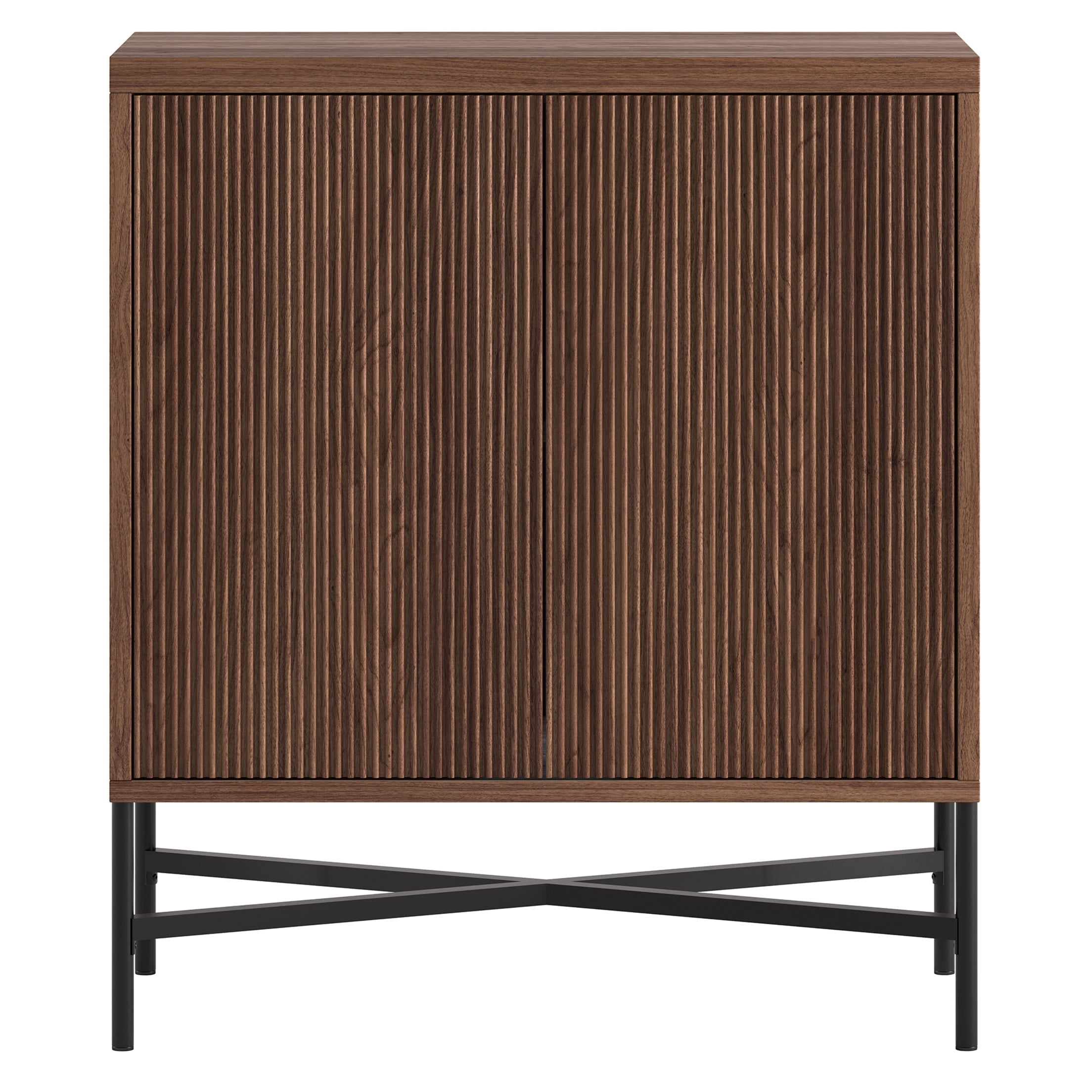 Evelyn&Zoe Modern/Contemporary 28" Wide Satin Walnut Accent Cabinet