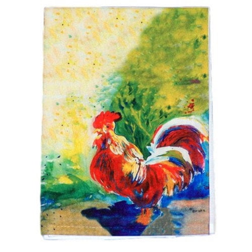Betsy Drake Red Rooster Guest Towel