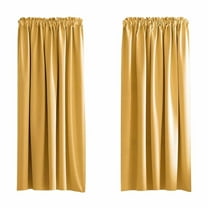 PONPRNGY Curtain thermal Insulated 45 Inch Long for Bedroom Living Room Darkening Privacy Drapes Soft Thick Curtain Rod Pocket (1 Panel)