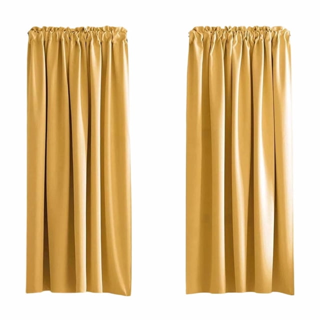 Energy Saving Curtains, Heat Insulation Solid Colour Drapes with Noise Reduction, Light Blocking Window Treatments for Bedroom and Kitchen, Easy Installation