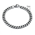 thumbnail image 3 of 3 - 11 mm Chunky Miami Club Chain Bracelet for Men, Stainless Steel Cuban Link Chain Wristband, Classic Punk Heavy Metal Jewelry, 3 of 26