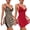 13-Brown Leopard/Wine Red, variant on LWP Women's Lingerie Sexy Nightwear Spaghetti Strap Nightgown Babydoll Chemise