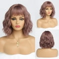 thumbnail image 2 of Short White Silver Wigs for Women Ombre Grey Wavy Bob Wig with Bangs Medium Length Synthetic Hair Water Wave Dark Roots Wig Gray Colorful Wigs（12 Inches）, 2 of 13