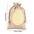 thumbnail image 3 of JeashCHAT Easter Drawstring Gift Bags, Easter Candy Bag, Easter Egg/Carrot Patterned Treat Bags, Small Gift Pouch for Easter Party Favors, 3.94" x 5.91", 3 of 6