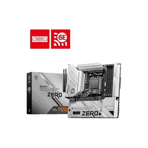 MSI AMD MATX Gaming Motherboard, B650M PROJECT ZERO, AM5, DDR5, WIFI 6E
