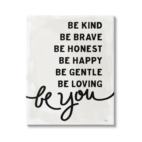 Stupell Industries Be You Motivational Self Love Text Phrase Graphic Art Gallery Wrapped Canvas Print Wall Art, Design by Mollie B.