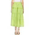 thumbnail image 2 of Sakkas Solid Embroidered Gypsy / Bohemian Mid Length Cotton Skirt - Spring Green - One Size, 2 of 5
