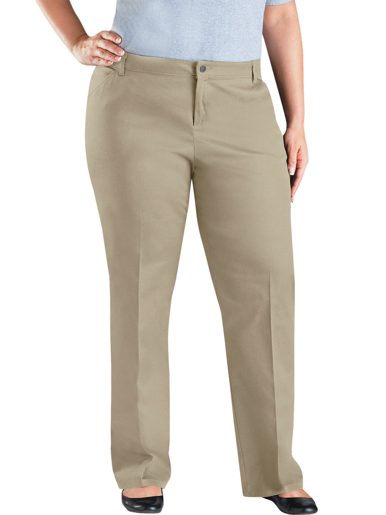 Genuine Dickies Women's Plus Size Mid rise Relaxed Fit Straight Leg ...